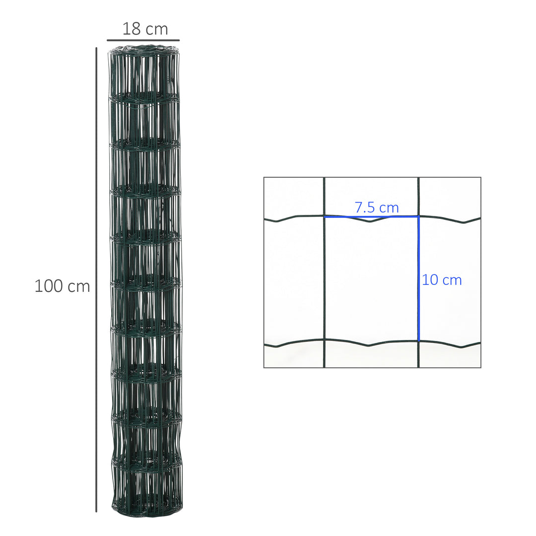 1M x 10M Chicken Wire Mesh Roll Rabbit Poultry Animal Fence PVC Coated Steel Metal Garden Netting Fencing