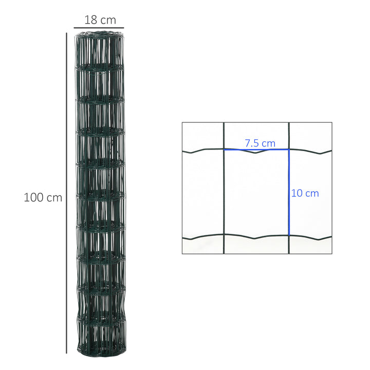 1M x 10M Chicken Wire Mesh Roll Rabbit Poultry Animal Fence PVC Coated Steel Metal Garden Netting Fencing