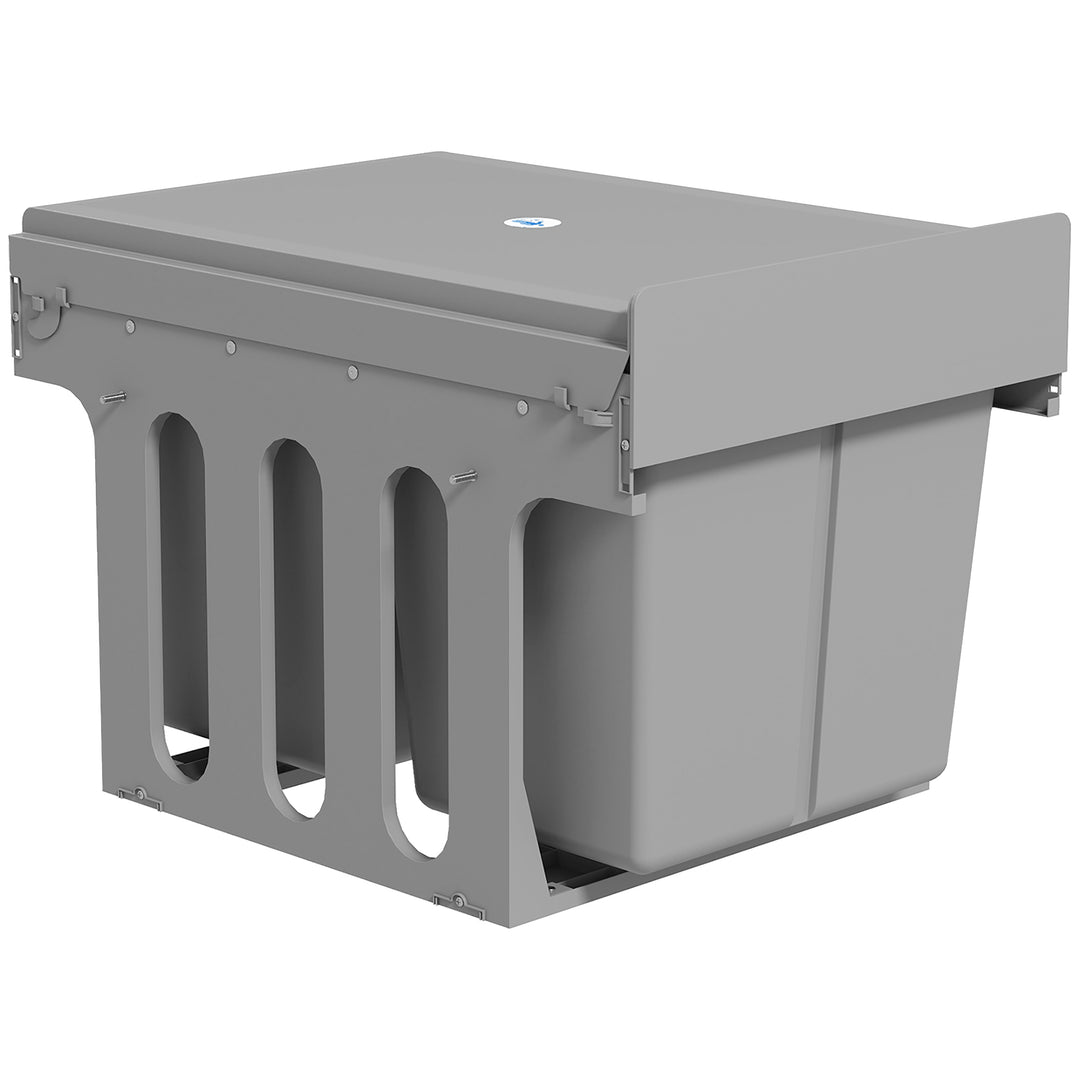Pull Out Bin, Under Sink Bin - 2 Removable Compartments (15L Each) for 400mm Cabinets