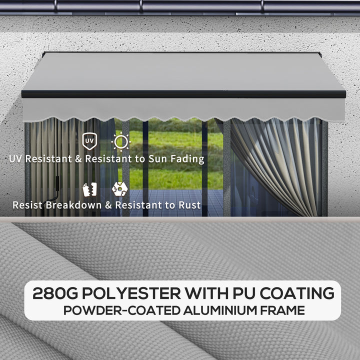Electric Awning with Aluminium Frame and Remote Control, 3 x 2m, Light Grey