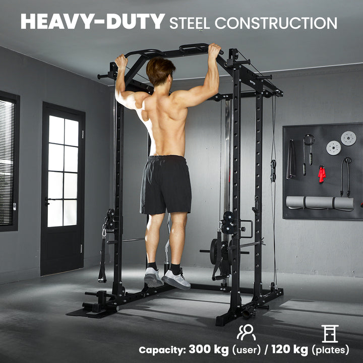 Lat Pull-Down Home Gym Machine with Cable Crossover for Home Strength Training