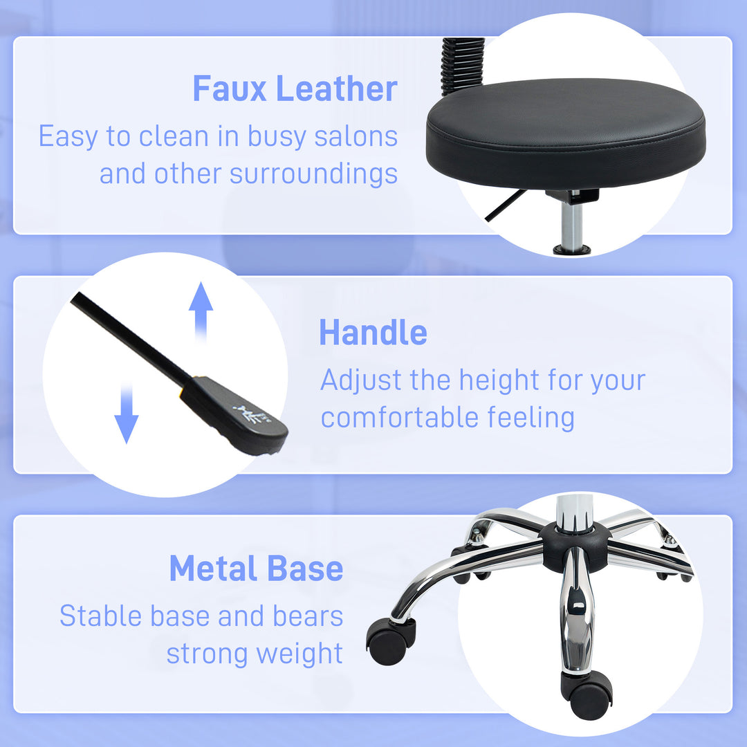 360° Swivel Seat Salon Stool - Black