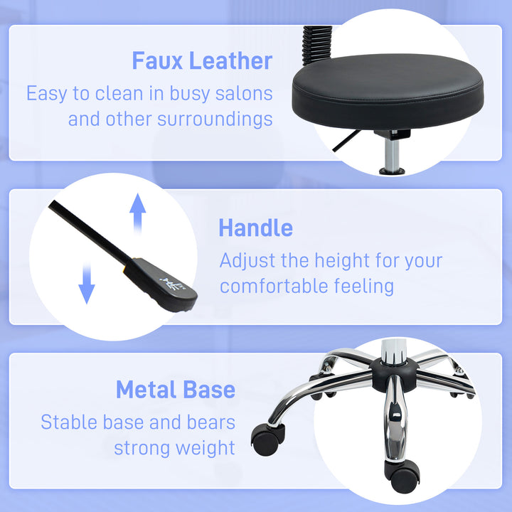 360° Swivel Seat Salon Stool - Black