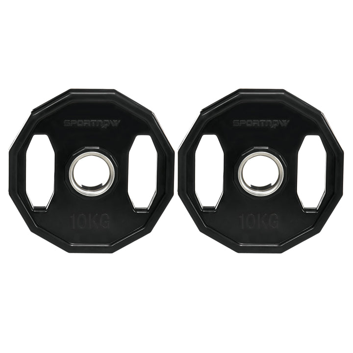 SPORTNOW Olympic Weight Plates Set, Metal and Rubber Bumper Plates Weights Discs with 2"/5cm Holes, for Home Gym Weight Lifting Strength Training, 2 x 10kg, Black