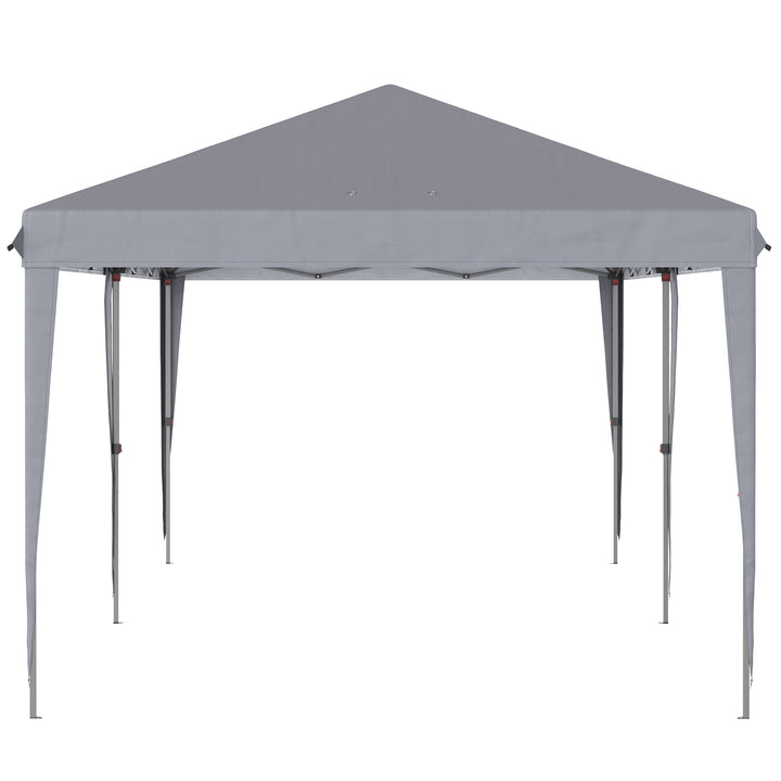 Outsunny Pop Up Gazebo 3 x 6 m, Foldable Canopy Tent with Height Adjustable, Wedding Awning & Carrying Bag, Grey