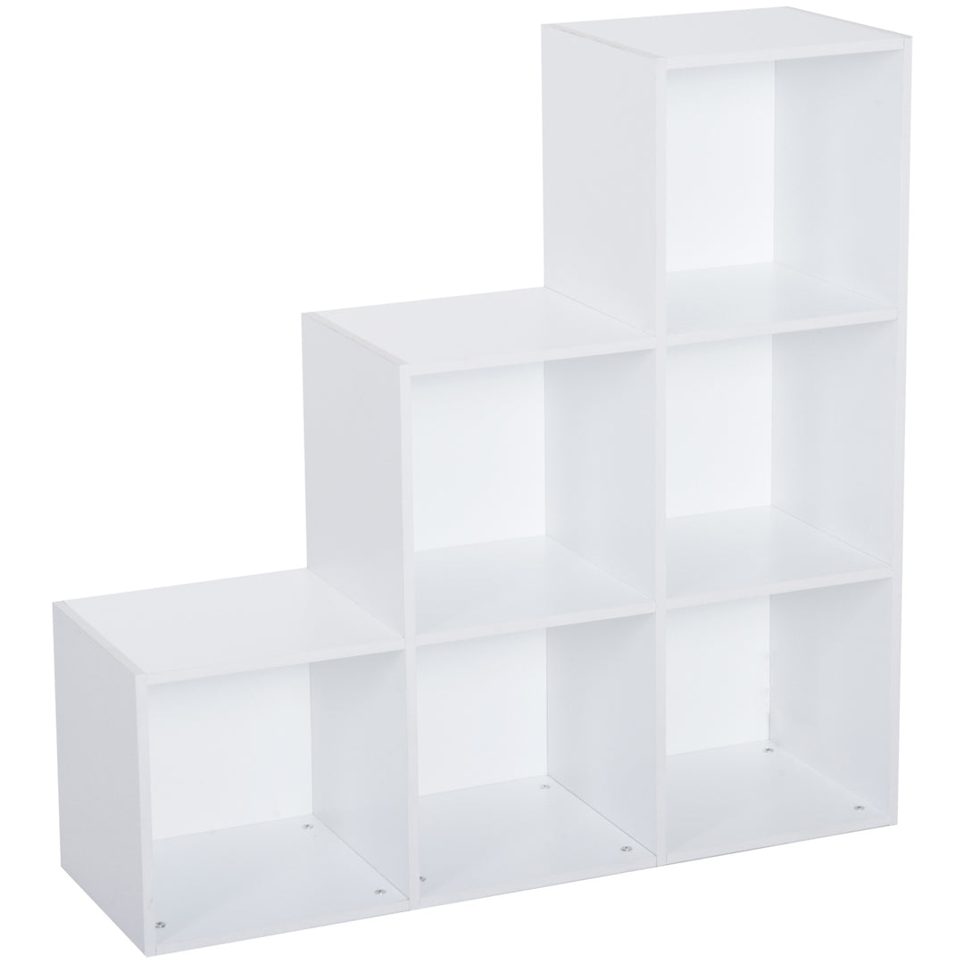MCL 3-tier Step 6 Cubes Storage Unit Particle Board Cabinet Bookcase Organiser Home Office Shelves - White