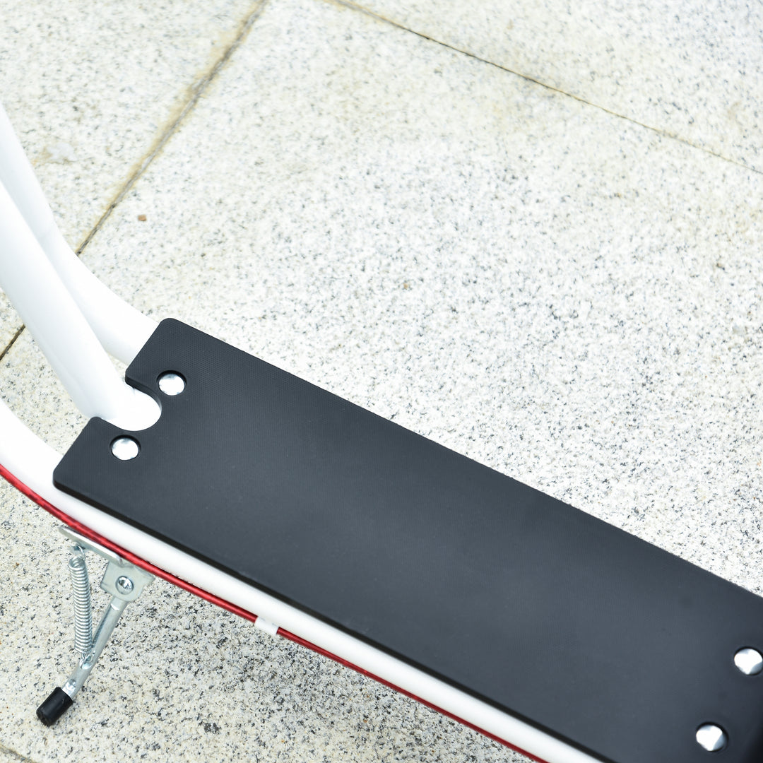 Kick Scooters for Kids with Adjustable Height, Anti-Slip Deck, Dual Brakes, Rubber Tyres, for Boys and Girls Aged 5+ Years Old - White