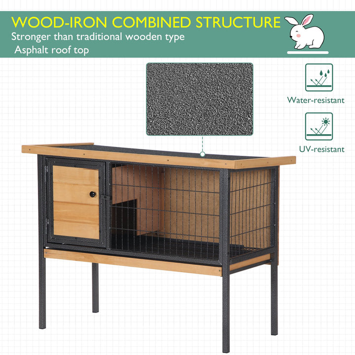 Wooden Guinea Pigs Hutches Elevated Pet House Bunny with Slide-Out Tray Outdoor Natural