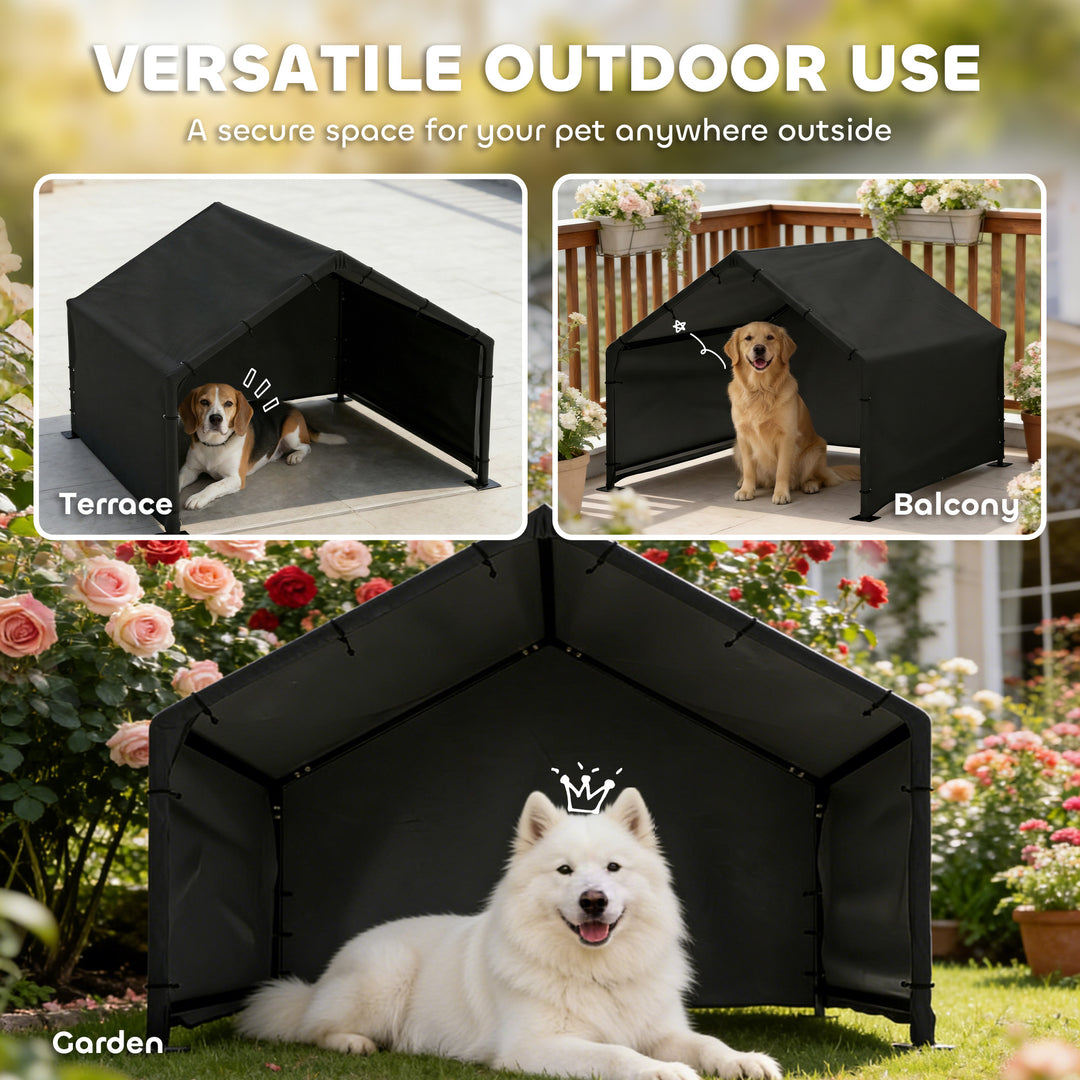 Dog Shade Shelter Outdoor, Dog House Outside with Canopy, Pet Tent for