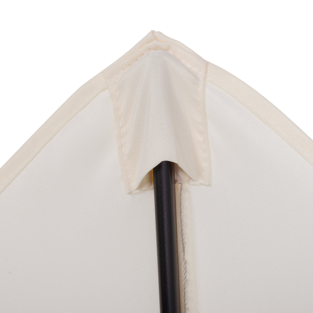 Outsunny 2m Patio Parasol, Cream White Outdoor Sun Shade with 6 Sturdy Ribs for Balcony, Bench, Garden