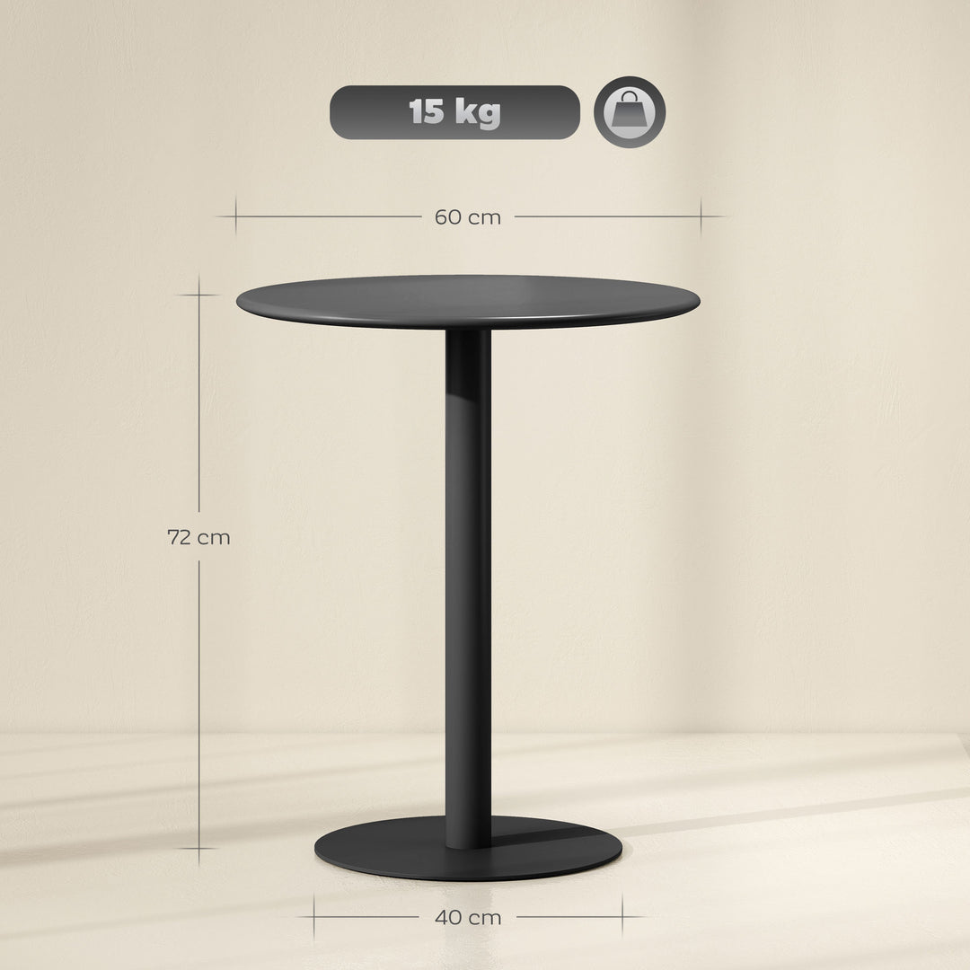 Dining Table, Round Kitchen Table with Steel Base for Living Room, Dining Room, 60 x 60 x 72cm
