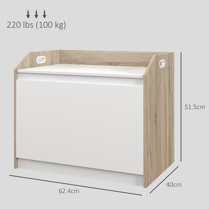 MCL 60 x 35.5cm Storage Ottoman Box, with Top Seat - White