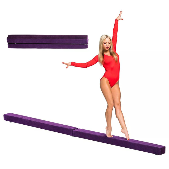 HOMCOM Balance Beam Trainer, 2.4 m-Purple | Aosom UK