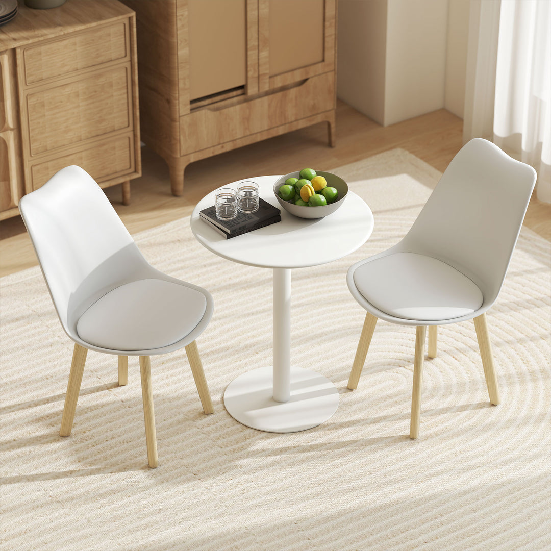 Dining Table, Round Kitchen Table with Steel Base for Living Room, Dining Room, 60 x 60 x 72cm
