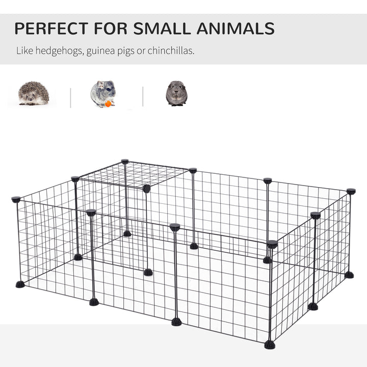 DIY Pet Playpen Metal Wire Fence 12 Panel Enclosure Indoor Outdoor Guinea Pig Bunny Small Animals Cage Black