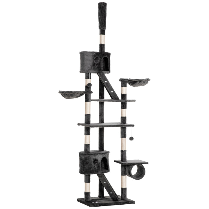 MCL Floor-to-Ceiling Cat Tree for Indoor Cats, 240-260cm Adjustable Cat Tree - Dark Grey