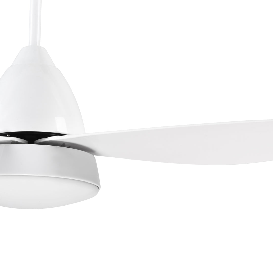 MCL Reversible Ceiling Fan with Light, 3 Blades Indoor Modern Mount White LED Lighting Fan with Remote Controller, for Bedroom, Living Room, White