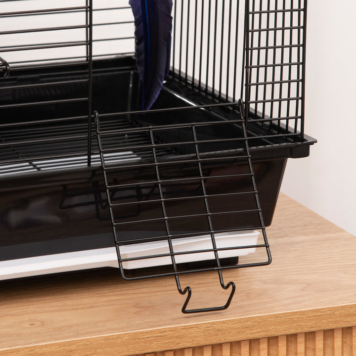 Metal Bird Cage for Finch, Canary w/ Food Containers, Swing Ring, Tray, Handle, 39 x 33 x 47cm