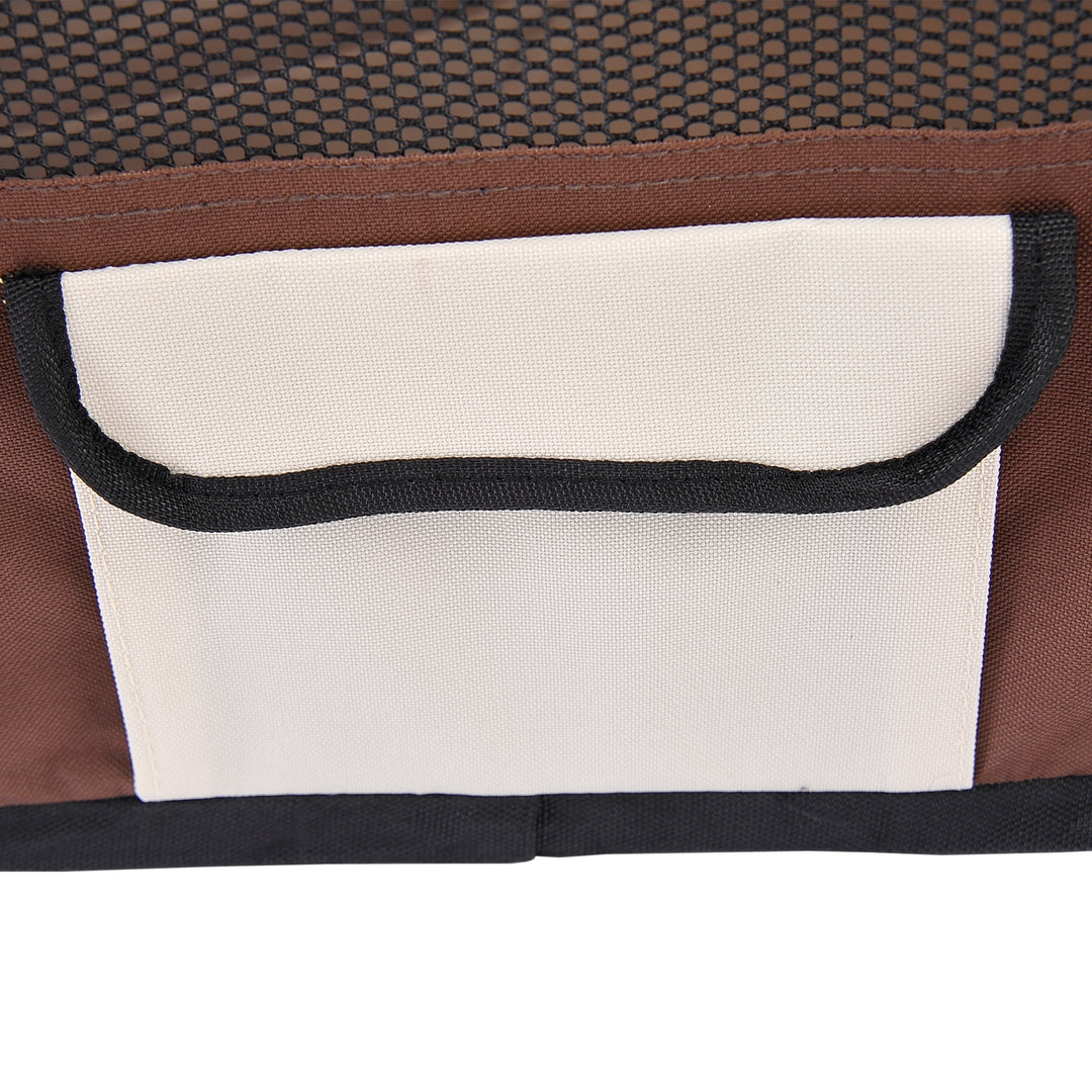 Portable Cat Dog Playpen Pet Puppy Rabbit Guinea Pig Pen Run Dia 90 x 41H cm Indoor & Outdoor Brown