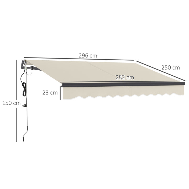 2.5 x 3m Electric/Manual Awning, with Remote - Beige