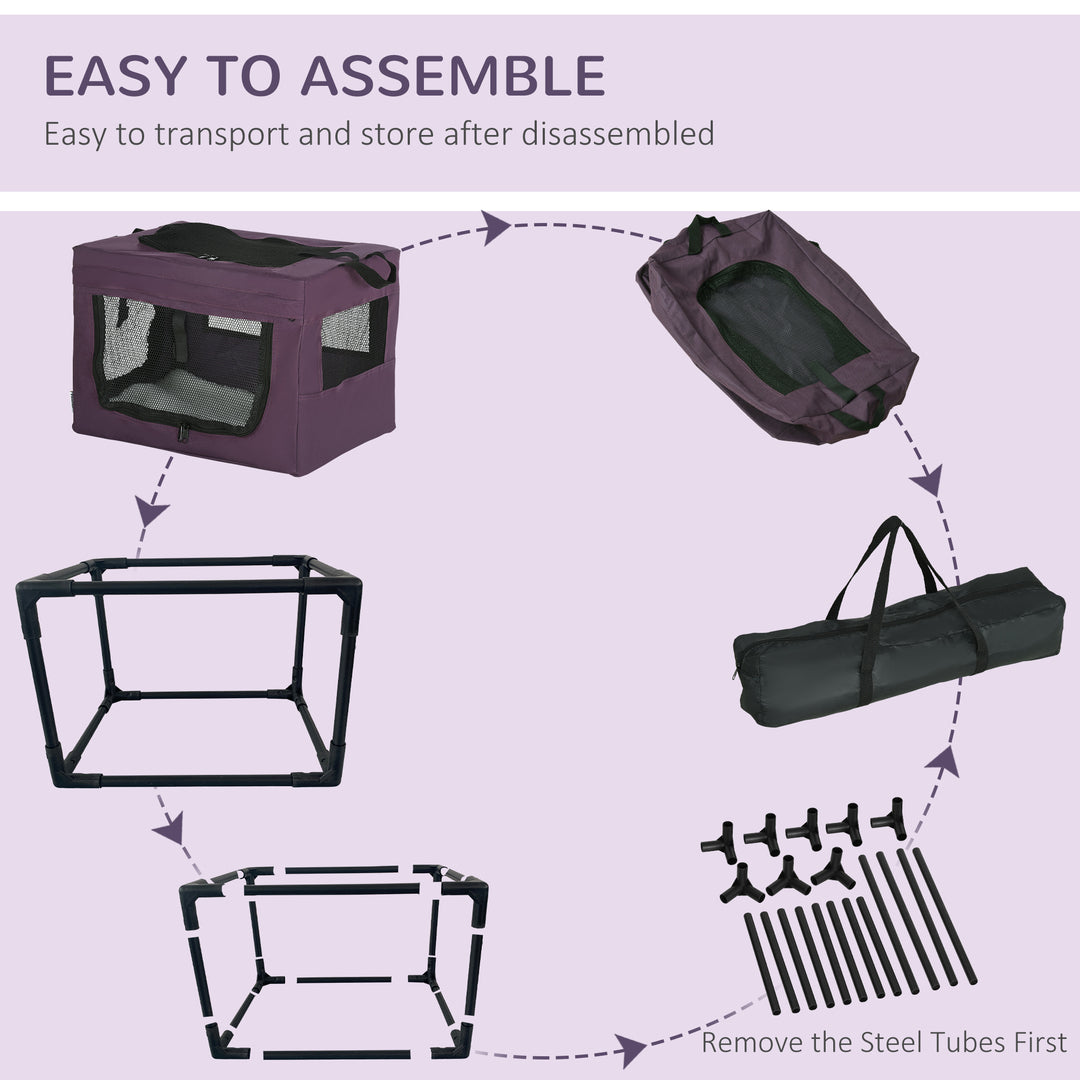48.5cm Pet Carrier, with Cushion, for Miniature Dogs - Purple