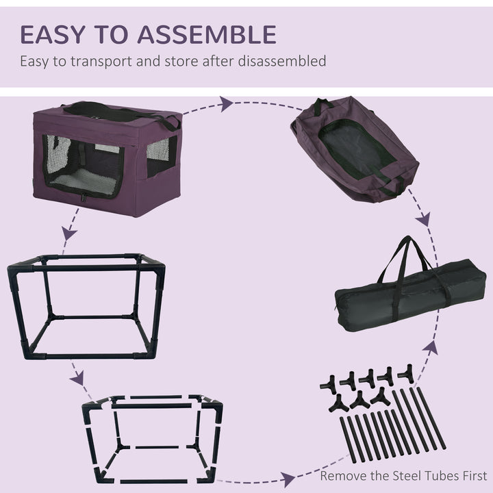 48.5cm Pet Carrier, with Cushion, for Miniature Dogs - Purple