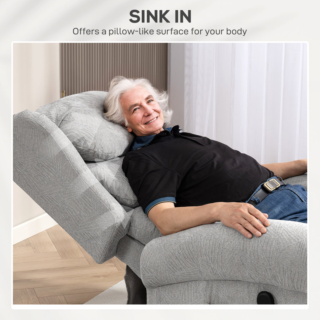 Velvet-Feel Electric Riser Recliner Chair - Grey