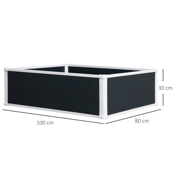 221L Raised Garden Bed, Weather-resistant PP Planter Box Containers for Outdoor Patio Plant Flower Vegetable,100 x 80 x 30 cm