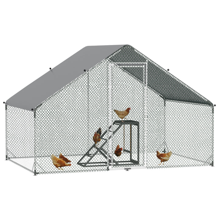 Walk In Chicken Run with Chicken Activity Shelf and Cover, 3 x 2 x 2m