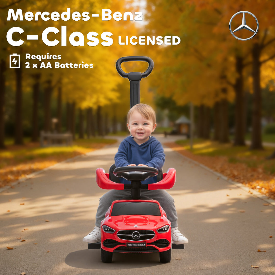 2 in 1 Baby Ride on Push Car Mercedes-Benz C-Class Licensed Walker Foo
