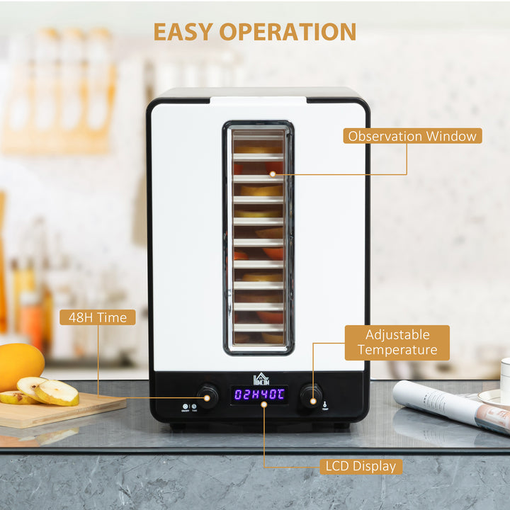 HOMCOM 11 Tier Food Dehydrator, 550W Food Dryer Machine w/ Adjustable Temperature, Timer & LCD Display for Drying Fruit, Meat, Vegetable | Aosom UK