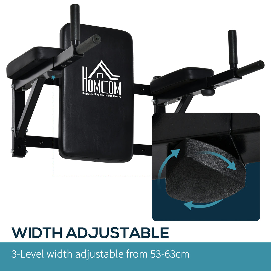 Wall Mounted Dip Station Knee Leg Raise Chin Up Pull Up Rack Home Gym Fitness Exercise Workout Bars New