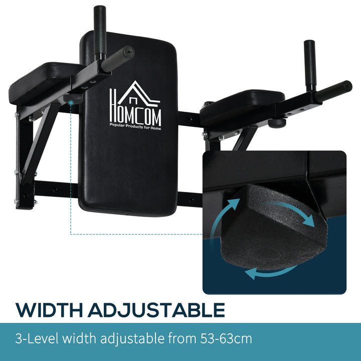 Wall Mounted Dip Station Knee Leg Raise Chin Up Pull Up Rack Home Gym Fitness Exercise Workout Bars New