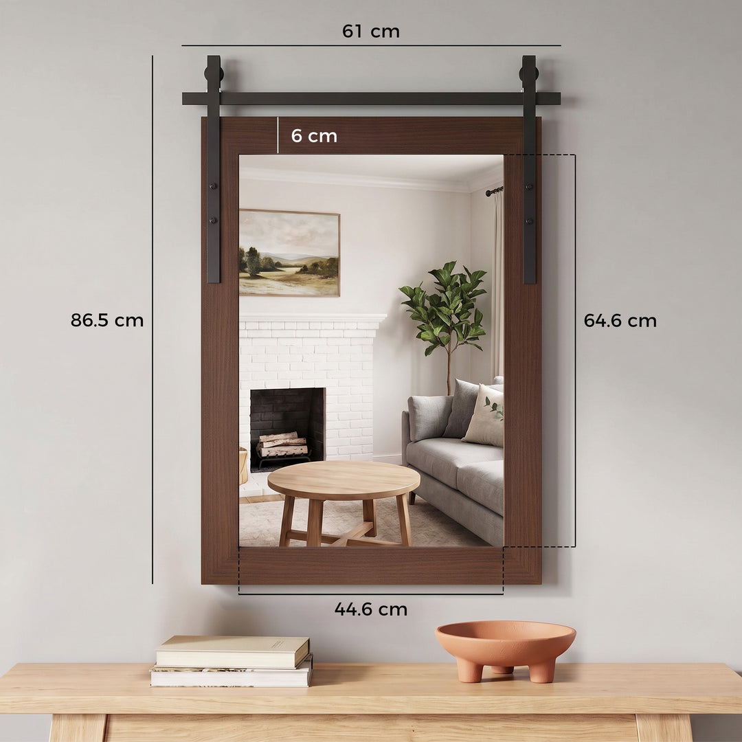 86.5 x 61 cm Rectangle Mirror, Farmhouse Wall Mirror for Living Room - view 3