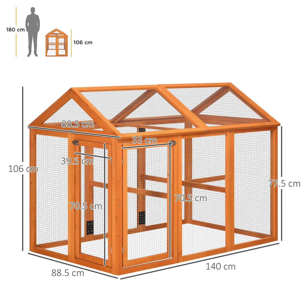 Large Chicken Run, Wooden Chicken coop, with Combinable Design - Wood Effect