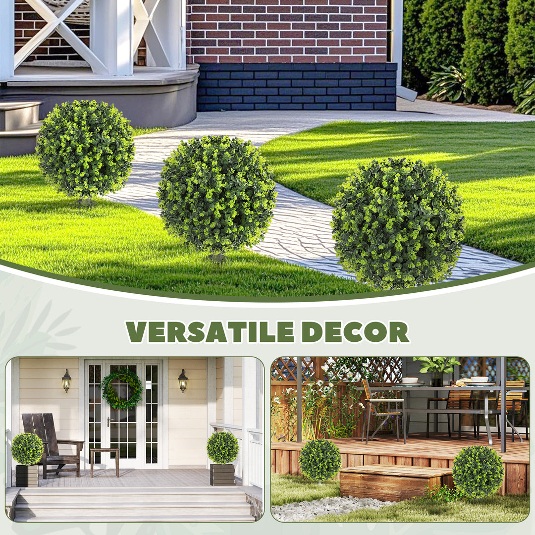 Set of 2 40 cm Artificial Boxwood Topiary Ball Bush with Integrated - view 6