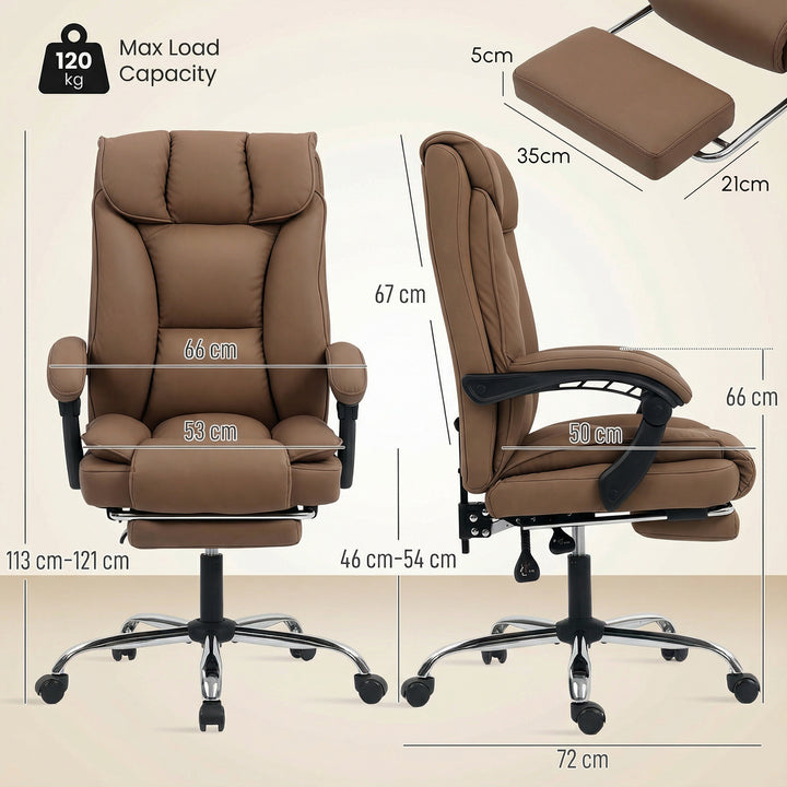 155° Reclining Faux Leather Swivel Office Chair