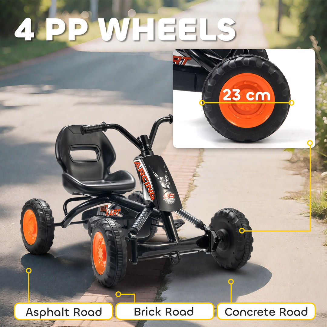 Kids Pedal Go Kart with Steel Frame, Sporty Design, for Ages 2-5 Years