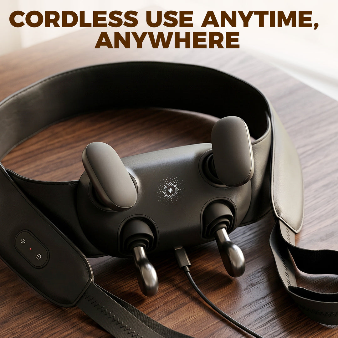 Cordless Neck Massager with Heat, Deep Tissue 4D Shiatsu Neck and Shou