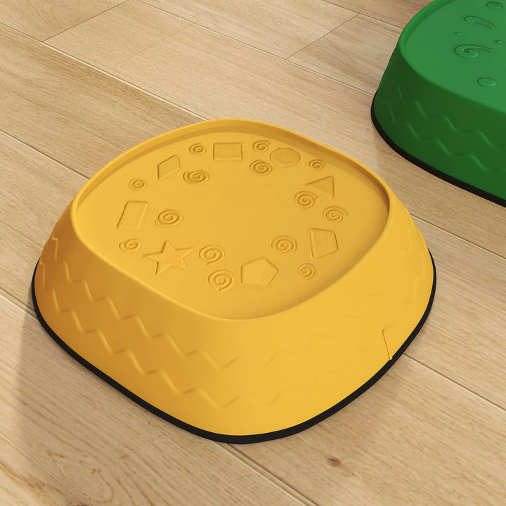 AIYAPLAY 5PCS Sensory Stepping Stones for Toddlers, Frog-Shaped Kids Stepping Stones Set with Anti-Slip Edging for Ages 2-8