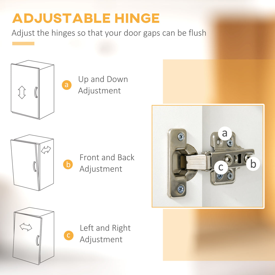 MCL Modern Kitchen Cupboard with Storage Cabinets, 3 Drawers and Open Countertop for Living Room, White
