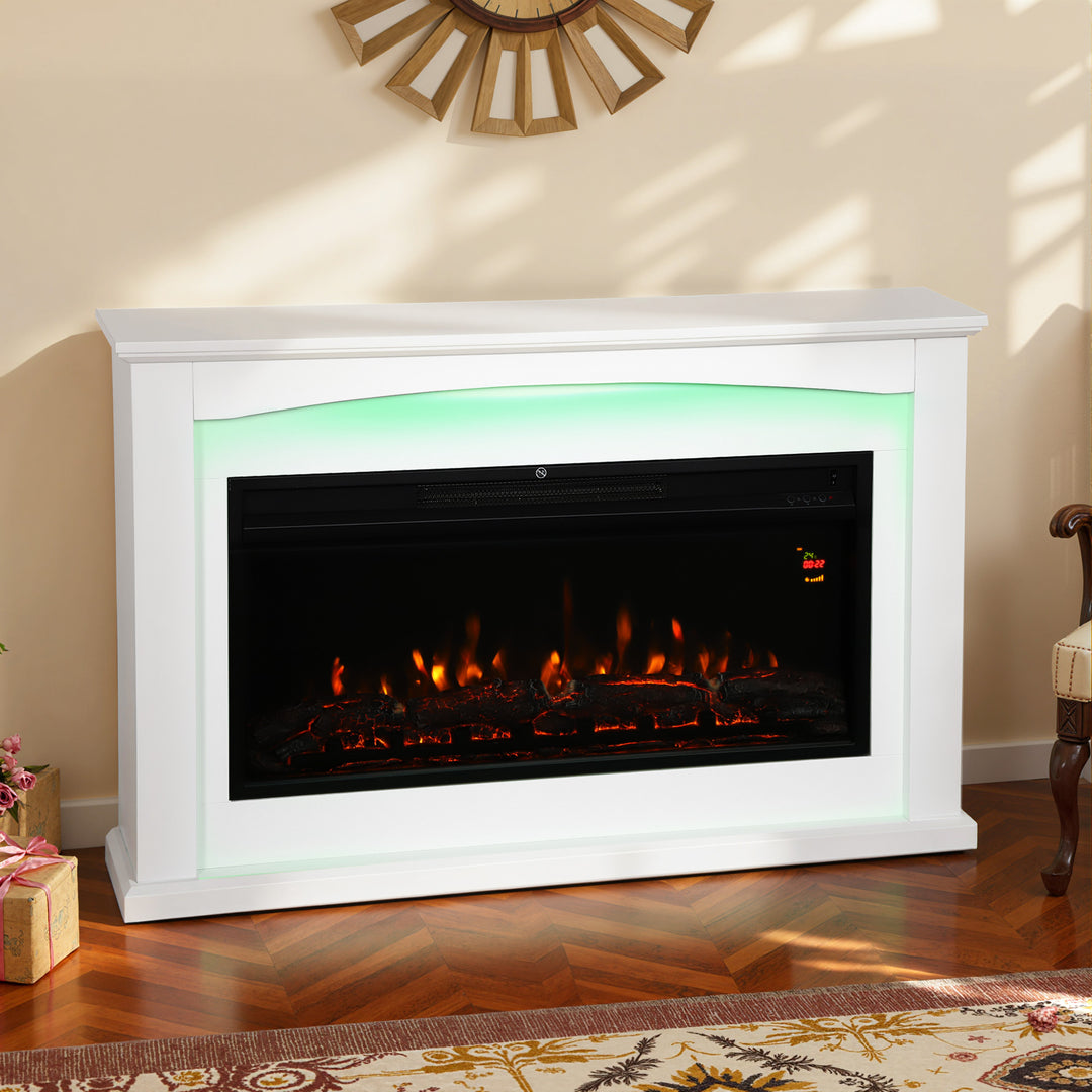 MCL 2000W 5118 BTU Faux Flame Fireplace - White