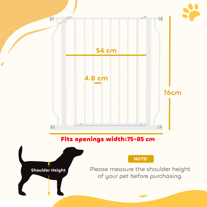 Extra Wide Dog Safety Gate, with Door Pressure, for Doorways, Hallways, Staircases - White