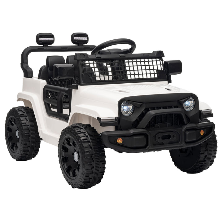 12V Electric Car for Kids with Remote, Dual Motors, Rear Suspension - White