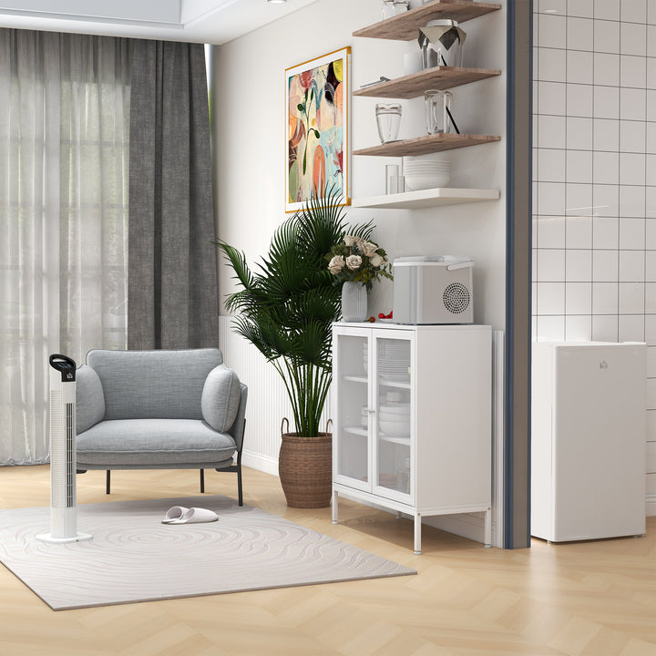 MCL 31" Freestanding Tower Fan, 3 Speed 3 Mode, 7.5H Timer, Oscillating, LED Panel, Remote Control, 31 Inch Standing Fan, White