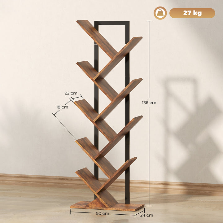 Eight-Section Tree Bookcase - Wood-Effect