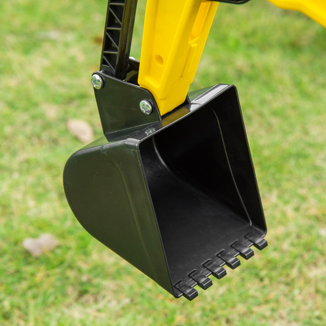 MCL Kids Ride on Digger Pedal Go Kart Pretend Play Construction No Power Truck with Horn for 3 - 6 Years, Yellow