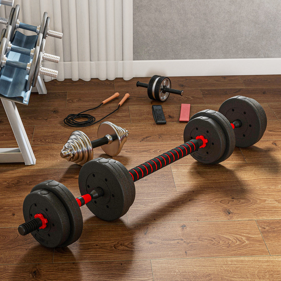 15kg 2 in 1 Adjustable Dumbbells Weight Set, Dumbbell Hand Weight Barb