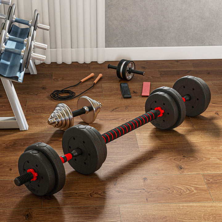15kg 2 in 1 Adjustable Dumbbells Weight Set, Dumbbell Hand Weight Barb
