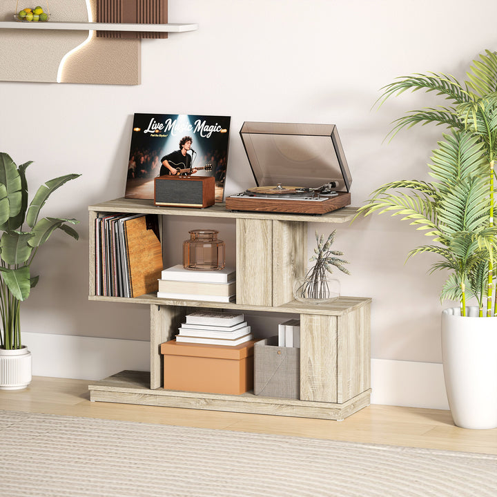 S-Shaped Side Table - Natural Wood Finish